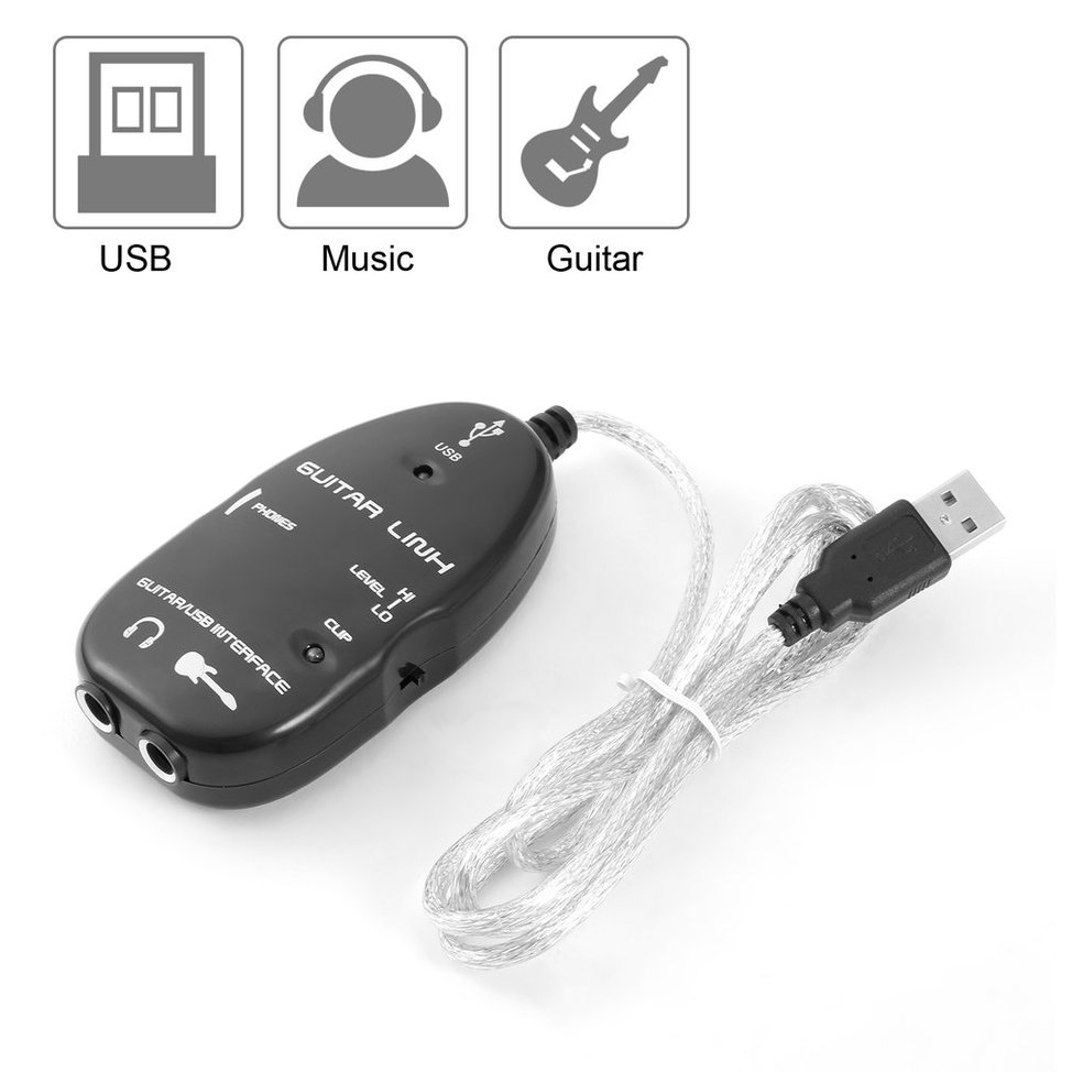 Guitar To Usb Interface Link Cable Audio Recorder For Pc/for Mac